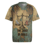 Anubis Rugby Jersey Ancient Egyptian Aged Papyrus, Scales of Justice, and Egyptian Hieroglyph - African Pride