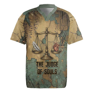 Anubis Rugby Jersey Ancient Egyptian Aged Papyrus, Scales of Justice, and Egyptian Hieroglyph - African Pride