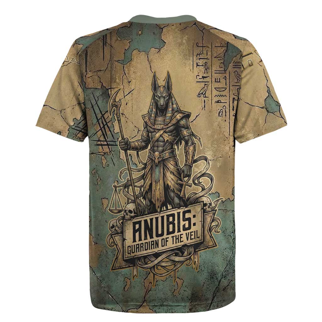 Anubis Rugby Jersey Ancient Egyptian Aged Papyrus, Scales of Justice, and Egyptian Hieroglyph - African Pride