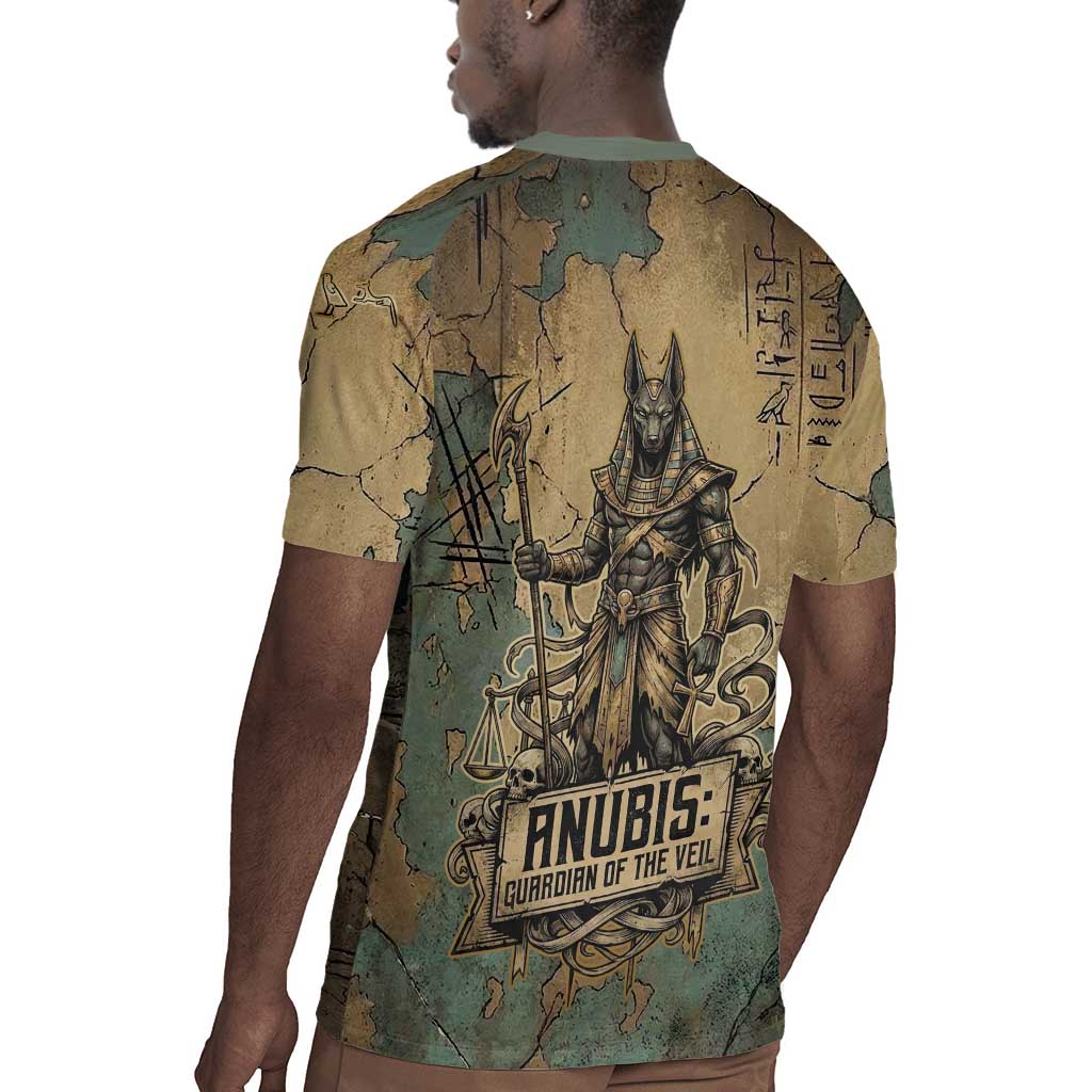 Anubis Rugby Jersey Ancient Egyptian Aged Papyrus, Scales of Justice, and Egyptian Hieroglyph - African Pride