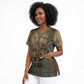 Anubis Scrub Top Ancient Egyptian Aged Papyrus, Scales of Justice, and Egyptian Hieroglyph - African Pride