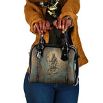 Anubis Shoulder Handbag Ancient Egyptian Aged Papyrus, Scales of Justice, and Egyptian Hieroglyph - African Pride