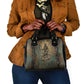 Anubis Shoulder Handbag Ancient Egyptian Aged Papyrus, Scales of Justice, and Egyptian Hieroglyph - African Pride