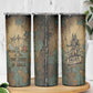 Anubis Skinny Tumbler Ancient Egyptian Aged Papyrus, Scales of Justice, and Egyptian Hieroglyph - African Pride