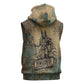 Anubis Sleeveless Zip Hoodie Ancient Egyptian Aged Papyrus, Scales of Justice, and Egyptian Hieroglyph - African Pride