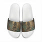 Anubis Slide Sandals Ancient Egyptian Aged Papyrus, Scales of Justice, and Egyptian Hieroglyph - African Pride