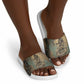 Anubis Slide Sandals Ancient Egyptian Aged Papyrus, Scales of Justice, and Egyptian Hieroglyph - African Pride