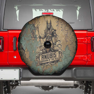 Anubis Spare Tire Cover Ancient Egyptian Aged Papyrus, Scales of Justice, and Egyptian Hieroglyph - African Pride