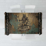 Anubis Tablecloth Ancient Egyptian Aged Papyrus, Scales of Justice, and Egyptian Hieroglyph - African Pride