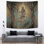 Anubis Tapestry Ancient Egyptian Aged Papyrus, Scales of Justice, and Egyptian Hieroglyph - African Pride