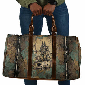 Anubis Travel Bag Ancient Egyptian Aged Papyrus, Scales of Justice, and Egyptian Hieroglyph - African Pride