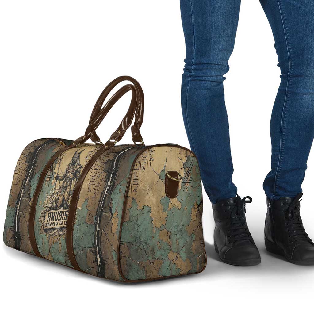 Anubis Travel Bag Ancient Egyptian Aged Papyrus, Scales of Justice, and Egyptian Hieroglyph - African Pride