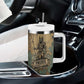Anubis Tumbler With Handle Ancient Egyptian Aged Papyrus, Scales of Justice, and Egyptian Hieroglyph - African Pride