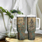 Anubis Tumbler With Handle Ancient Egyptian Aged Papyrus, Scales of Justice, and Egyptian Hieroglyph - African Pride