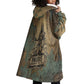 Anubis Wearable Blanket Hoodie Ancient Egyptian Aged Papyrus, Scales of Justice, and Egyptian Hieroglyph - African Pride