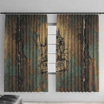 Anubis Window Curtain Ancient Egyptian Aged Papyrus, Scales of Justice, and Egyptian Hieroglyph - African Pride