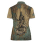 Anubis Women Polo Shirt Ancient Egyptian Aged Papyrus, Scales of Justice, and Egyptian Hieroglyph - African Pride