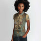 Anubis Women Polo Shirt Ancient Egyptian Aged Papyrus, Scales of Justice, and Egyptian Hieroglyph - African Pride