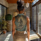 Anubis Women Sleeveless Polo Shirt Ancient Egyptian Aged Papyrus, Scales of Justice, and Egyptian Hieroglyph - African Pride