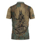 Anubis Zipper Polo Shirt Ancient Egyptian Aged Papyrus, Scales of Justice, and Egyptian Hieroglyph - African Pride