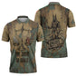 Anubis Zipper Polo Shirt Ancient Egyptian Aged Papyrus, Scales of Justice, and Egyptian Hieroglyph - African Pride