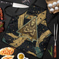 Anubis Ancient Egyptian Apron with Starry Mummy Wrap Pattern, Anubis Warrior Illustration, and Pyramid - African Pride