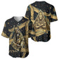 Anubis Ancient Egyptian Baseball Jersey with Starry Mummy Wrap Pattern, Anubis Warrior Illustration, and Pyramid - African Pride