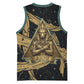 Anubis Ancient Egyptian Basketball Jersey with Starry Mummy Wrap Pattern, Anubis Warrior Illustration, and Pyramid - African Pride