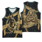 Anubis Ancient Egyptian Basketball Jersey with Starry Mummy Wrap Pattern, Anubis Warrior Illustration, and Pyramid - African Pride