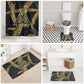 Anubis Ancient Egyptian Bathroom Set with Starry Mummy Wrap Pattern, Anubis Warrior Illustration, and Pyramid - African Pride