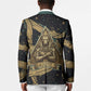 Anubis Ancient Egyptian Blazer with Starry Mummy Wrap Pattern, Anubis Warrior Illustration, and Pyramid - African Pride