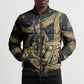 Anubis Ancient Egyptian Bomber Puffer Jacket with Starry Mummy Wrap Pattern, Anubis Warrior Illustration, and Pyramid - African Pride
