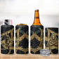 Anubis Ancient Egyptian 4 in 1 Can Cooler Tumbler with Starry Mummy Wrap Pattern, Anubis Warrior Illustration, and Pyramid - African Pride