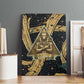 Anubis Ancient Egyptian Canvas Wall Art with Starry Mummy Wrap Pattern, Anubis Warrior Illustration, and Pyramid - African Pride
