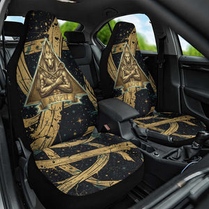 Anubis Ancient Egyptian Car Seat Cover with Starry Mummy Wrap Pattern, Anubis Warrior Illustration, and Pyramid - African Pride