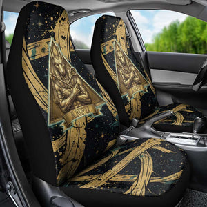 Anubis Ancient Egyptian Car Seat Cover with Starry Mummy Wrap Pattern, Anubis Warrior Illustration, and Pyramid - African Pride