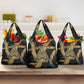Anubis Ancient Egyptian Grocery Bag with Starry Mummy Wrap Pattern, Anubis Warrior Illustration, and Pyramid - African Pride