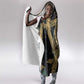 Anubis Ancient Egyptian Hooded Blanket with Starry Mummy Wrap Pattern, Anubis Warrior Illustration, and Pyramid - African Pride