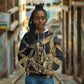 Anubis Ancient Egyptian Hoodie with Starry Mummy Wrap Pattern, Anubis Warrior Illustration, and Pyramid - African Pride