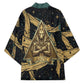 Anubis Ancient Egyptian Kimono with Starry Mummy Wrap Pattern, Anubis Warrior Illustration, and Pyramid - African Pride