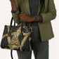 Anubis Ancient Egyptian Leather Bag with Starry Mummy Wrap Pattern, Anubis Warrior Illustration, and Pyramid - African Pride