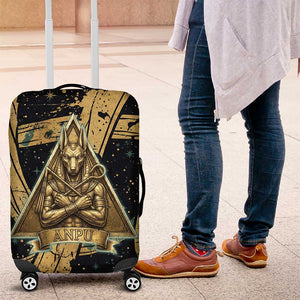 Anubis Ancient Egyptian Luggage Cover with Starry Mummy Wrap Pattern, Anubis Warrior Illustration, and Pyramid - African Pride