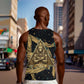 Anubis Ancient Egyptian Men Tank Top with Starry Mummy Wrap Pattern, Anubis Warrior Illustration, and Pyramid - African Pride