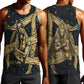 Anubis Ancient Egyptian Men Tank Top with Starry Mummy Wrap Pattern, Anubis Warrior Illustration, and Pyramid - African Pride