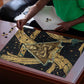 Anubis Ancient Egyptian Puzzle with Starry Mummy Wrap Pattern, Anubis Warrior Illustration, and Pyramid - African Pride