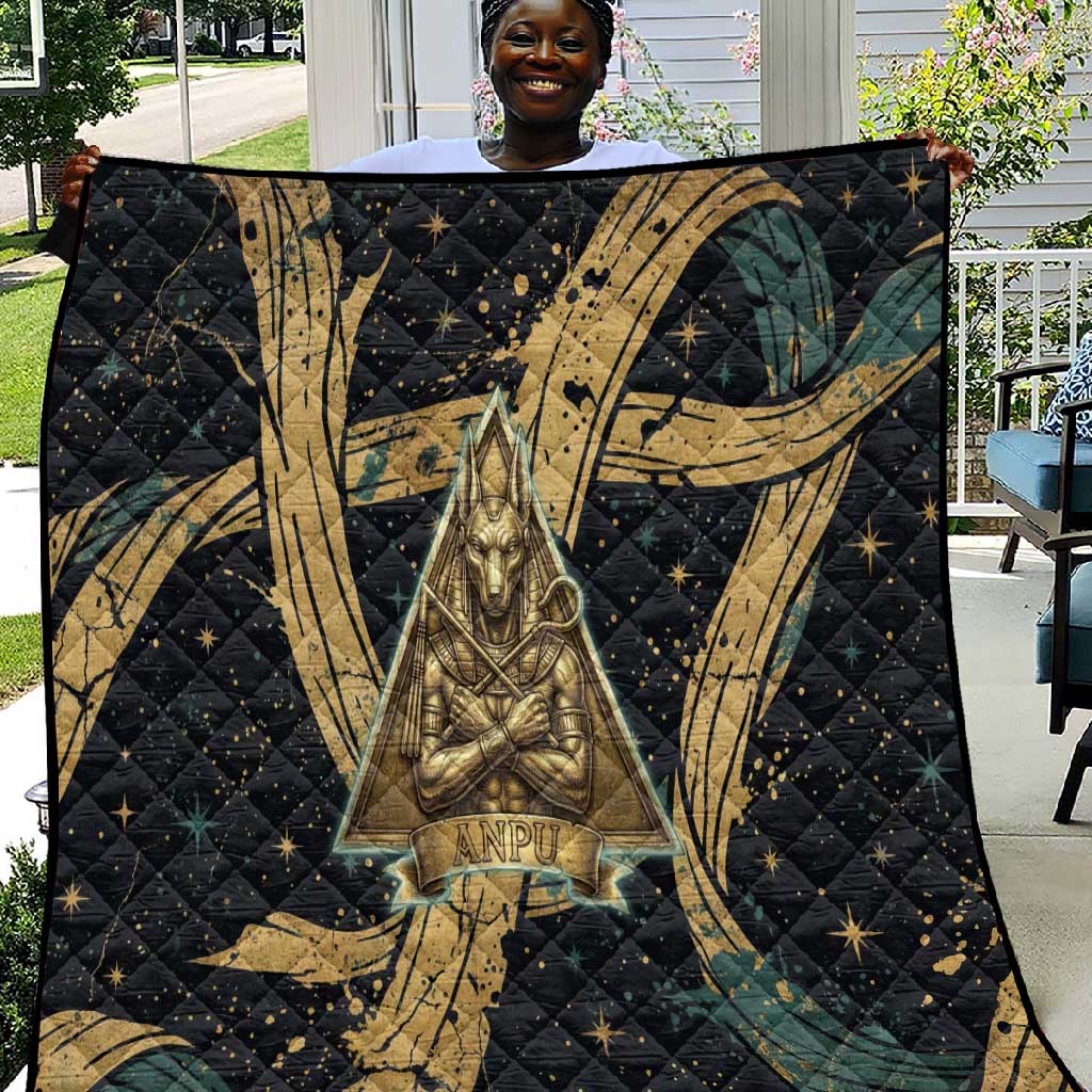 Anubis Ancient Egyptian Quilt with Starry Mummy Wrap Pattern, Anubis ...