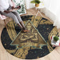 Anubis Ancient Egyptian Round Carpet with Starry Mummy Wrap Pattern, Anubis Warrior Illustration, and Pyramid - African Pride