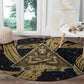 Anubis Ancient Egyptian Round Carpet with Starry Mummy Wrap Pattern, Anubis Warrior Illustration, and Pyramid - African Pride