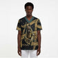 Anubis Ancient Egyptian Scrub Top with Starry Mummy Wrap Pattern, Anubis Warrior Illustration, and Pyramid - African Pride