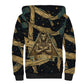 Anubis Ancient Egyptian Sherpa Hoodie with Starry Mummy Wrap Pattern, Anubis Warrior Illustration, and Pyramid - African Pride